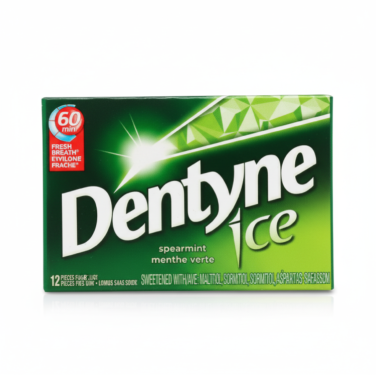 Dentyne Ice Spearmint Sugar-Free Gum (12 Pieces per Pack)