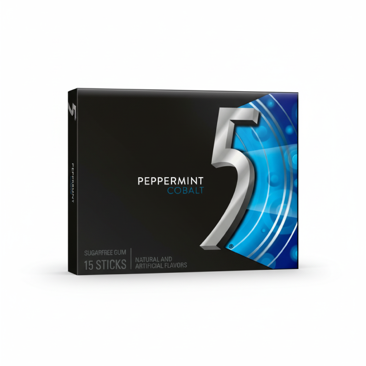 5 GUM Peppermint (Cobalt) – Sugar-Free Chewing Gum – 15 Sticks