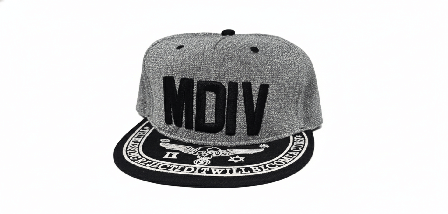 Grey & Black “MDIV” Urban Graphic Snapback Cap