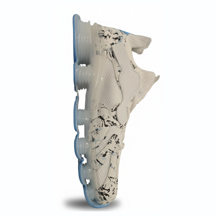 White & Blue Spotted High-Top Sport Sneaker - Image 2