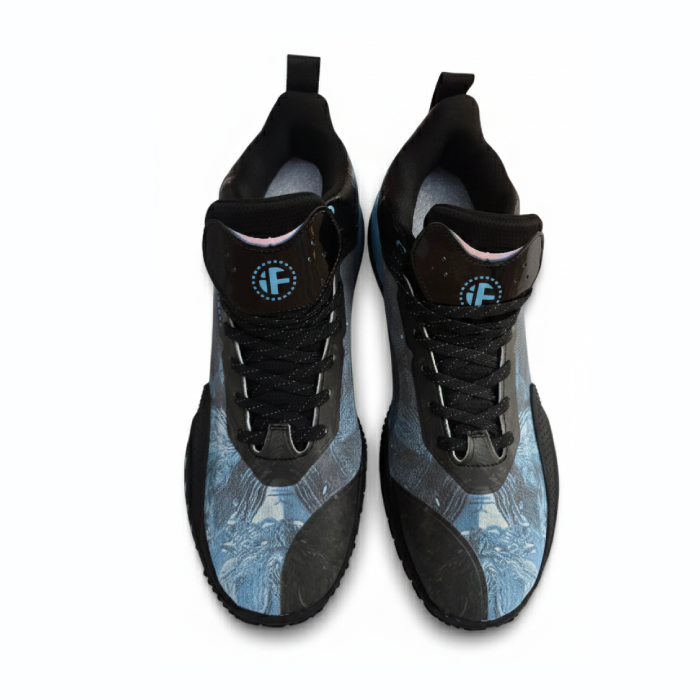 Blue & Black Graphic High-Top Performance Sneaker - Image 4
