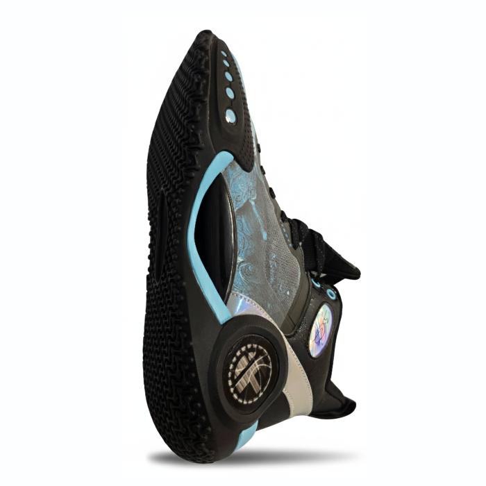 Blue & Black Graphic High-Top Performance Sneaker - Image 3