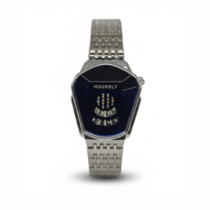 HOURSLY Silver Digital Display Wristwatch
